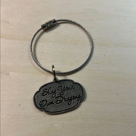 Silver Keychain with Inspirational Quote - Picture 1 of 2